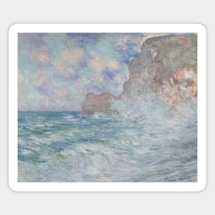 Etretat, Cliff and Porte d'Amont, Heavy Seas by Claude Monet Magnet